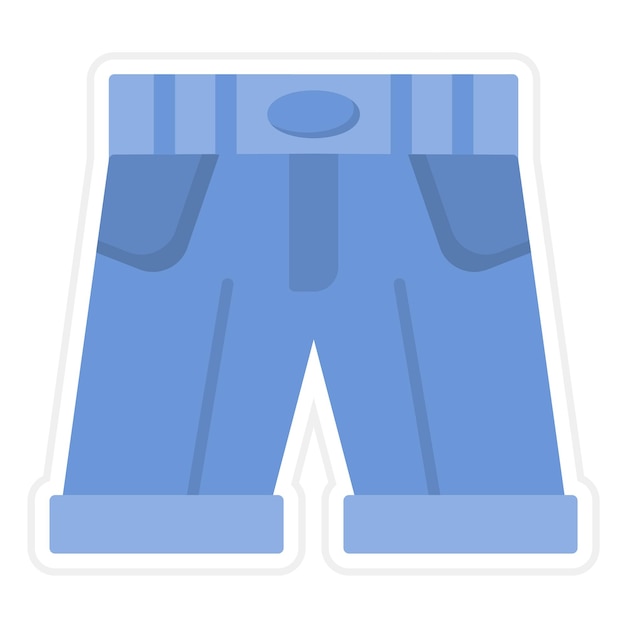 La imagen vectorial del icono de los pantalones cortos de denim se puede usar para la ropa