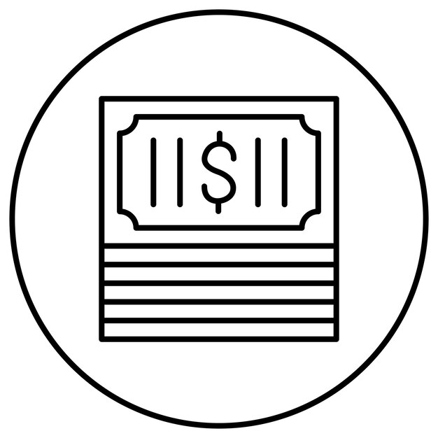 Imagen vectorial del icono del paquete de efectivo Se puede usar para Crime and Law