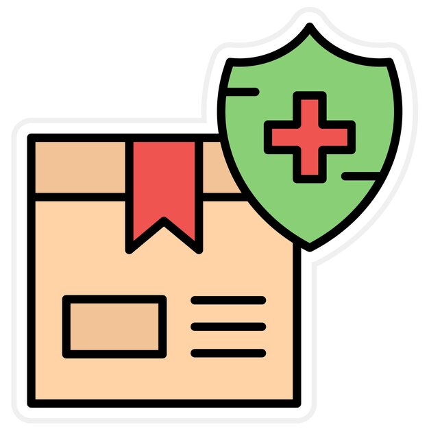 Imagen vectorial del icono del paquete de seguros Se puede utilizar para el comercio electrónico médico