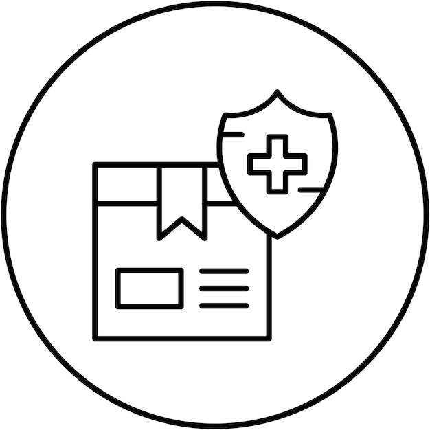 Imagen vectorial del icono del paquete de seguros Se puede utilizar para el comercio electrónico médico