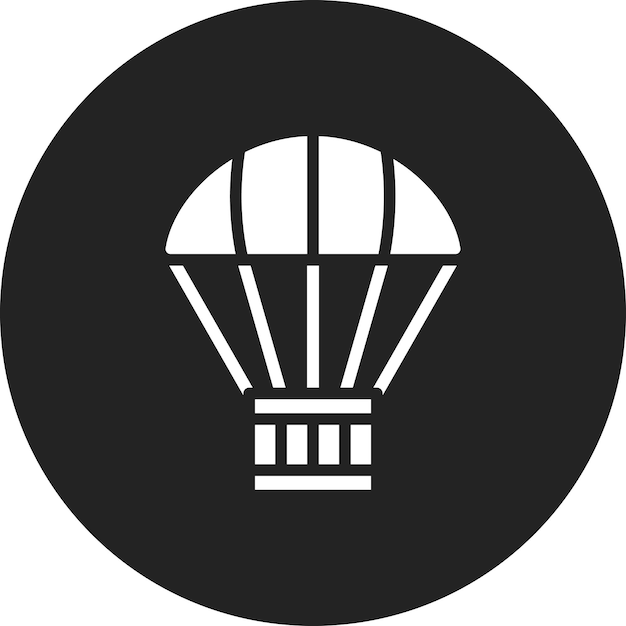La imagen vectorial del icono del paracaídas se puede utilizar para el avión