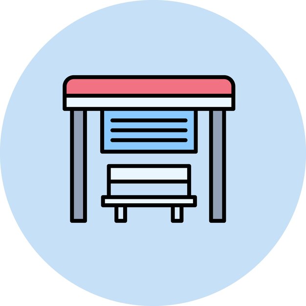 Imagen vectorial del icono de la parada de autobús Se puede utilizar para los elementos de la ciudad