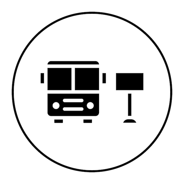 Imagen vectorial del icono de la parada de autobús Se puede utilizar para servicios públicos
