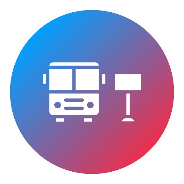 Imagen vectorial del icono de la parada de autobús Se puede utilizar para servicios públicos