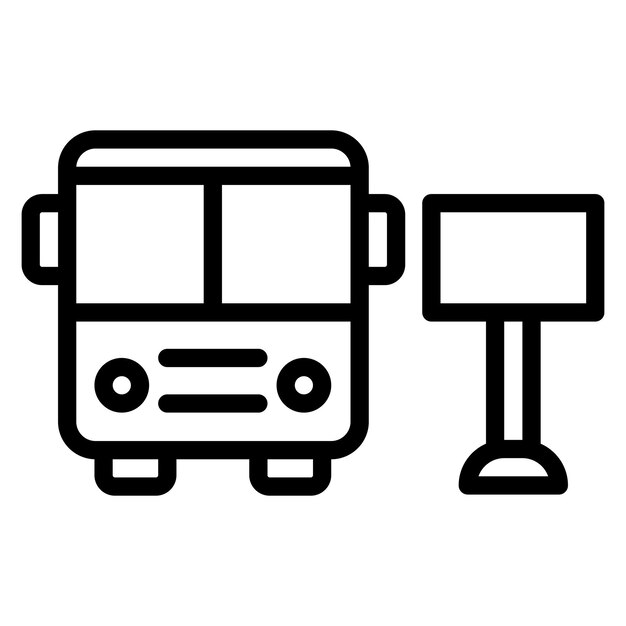 Imagen vectorial del icono de la parada de autobús Se puede utilizar para servicios públicos