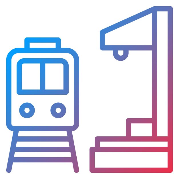Imagen vectorial del ícono de la parada del tren Se puede utilizar para el ferrocarril