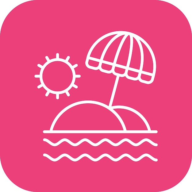 Imagen vectorial del icono del paraguas de playa Se puede usar para Coastline