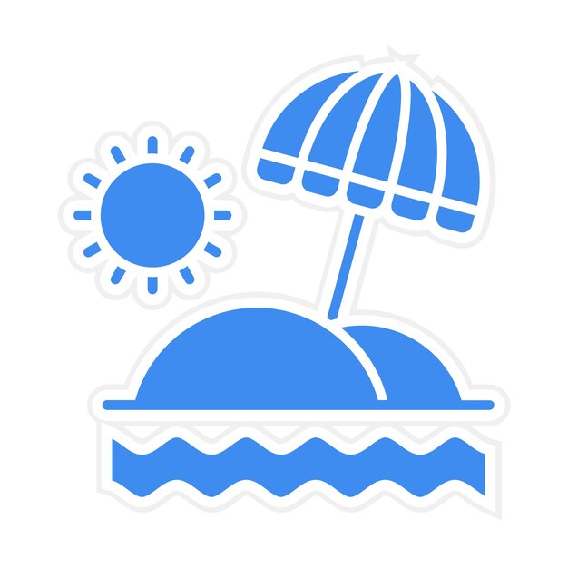 Imagen vectorial del icono del paraguas de playa Se puede usar para Coastline
