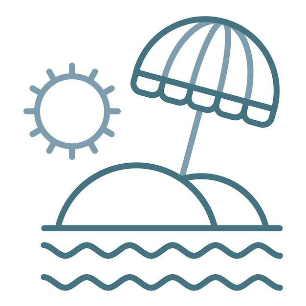 Imagen vectorial del icono del paraguas de playa Se puede usar para Coastline