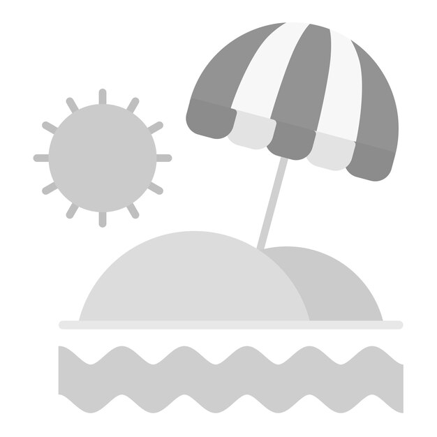 Imagen vectorial del icono del paraguas de playa Se puede usar para Coastline