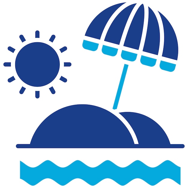 Imagen vectorial del icono del paraguas de playa Se puede usar para Coastline