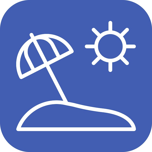 Imagen vectorial del icono del paraguas de playa Se puede usar para diversión al aire libre