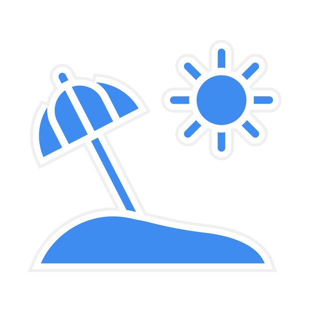 Imagen vectorial del icono del paraguas de playa Se puede usar para diversión al aire libre