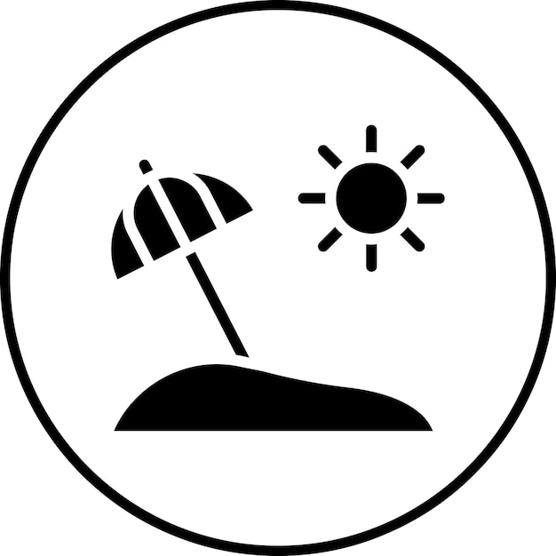 Imagen vectorial del icono del paraguas de playa Se puede usar para diversión al aire libre