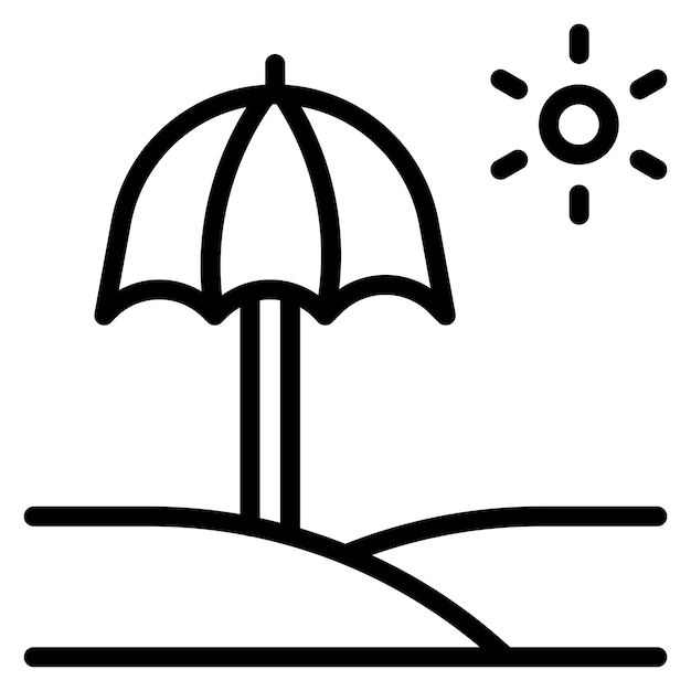 Imagen vectorial del icono del paraguas de playa Se puede utilizar para la protección solar