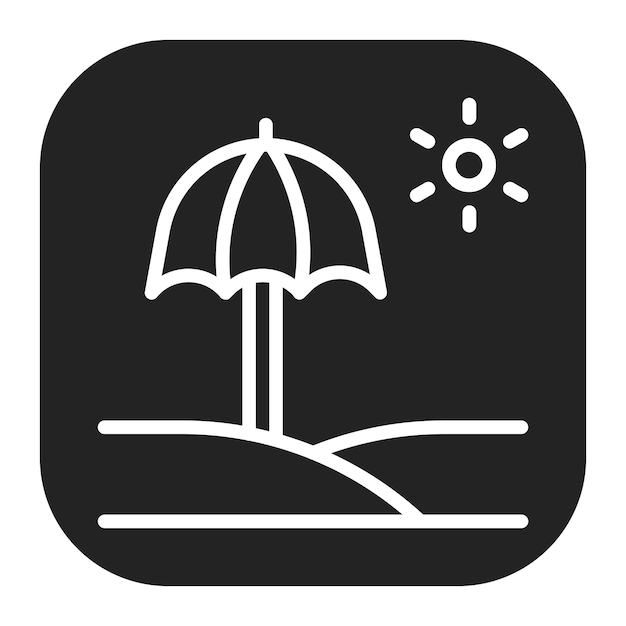 Imagen vectorial del icono del paraguas de playa Se puede utilizar para la protección solar