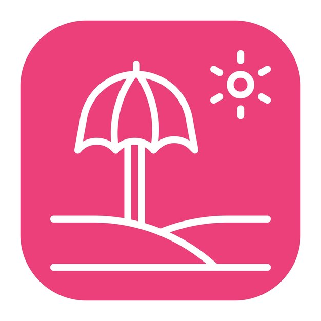 Imagen vectorial del icono del paraguas de playa Se puede utilizar para la protección solar