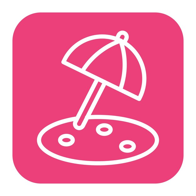 Imagen vectorial del icono del paraguas Se puede usar para Beach Resort