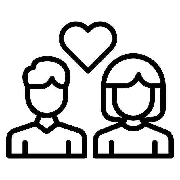 La imagen vectorial del icono de la pareja feliz se puede usar para el aniversario
