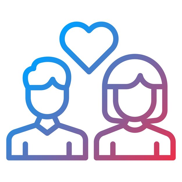 La imagen vectorial del icono de la pareja feliz se puede usar para el aniversario