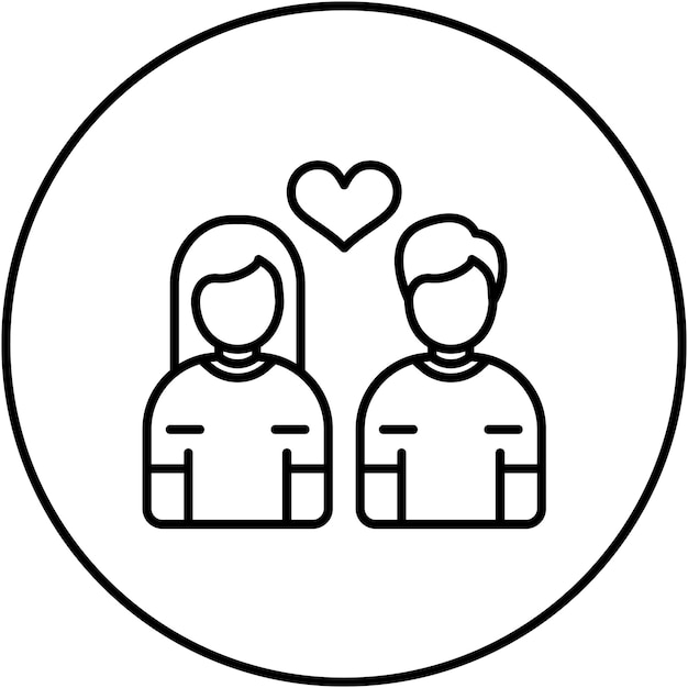 La imagen vectorial del icono de la pareja feliz se puede usar para la comodidad