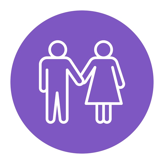 Imagen vectorial del icono de la pareja sosteniendo las manos Se puede usar para el aniversario