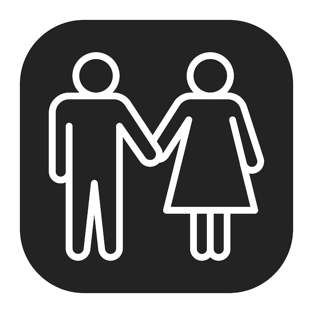 Imagen vectorial del icono de la pareja sosteniendo las manos Se puede usar para el aniversario