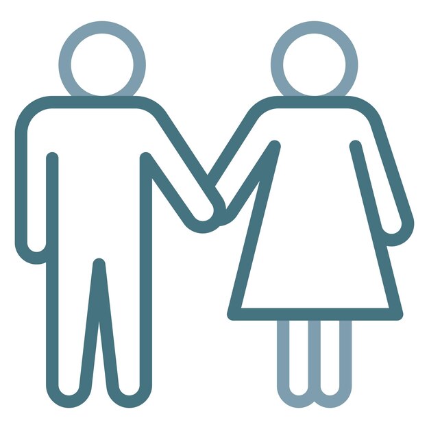 Imagen vectorial del icono de la pareja sosteniendo las manos Se puede usar para el aniversario