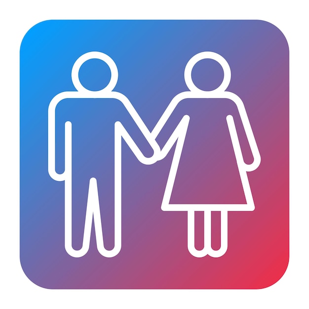 Imagen vectorial del icono de la pareja sosteniendo las manos Se puede usar para el aniversario