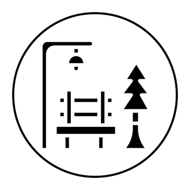 Imagen vectorial de icono de parque público Se puede utilizar para servicios públicos