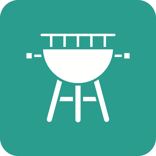 Imagen vectorial del icono de la parrilla de barbacoa Se puede usar para cumpleaños
