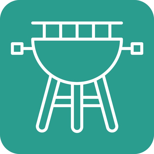 Imagen vectorial del icono de la parrilla de barbacoa Se puede usar para cumpleaños