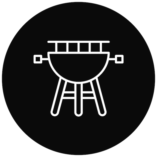Imagen vectorial del icono de la parrilla de barbacoa Se puede usar para cumpleaños