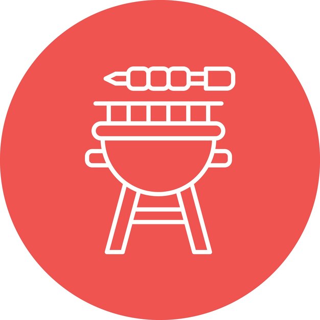 Imagen vectorial del icono de la parrilla Bbq Se puede usar para el restaurante
