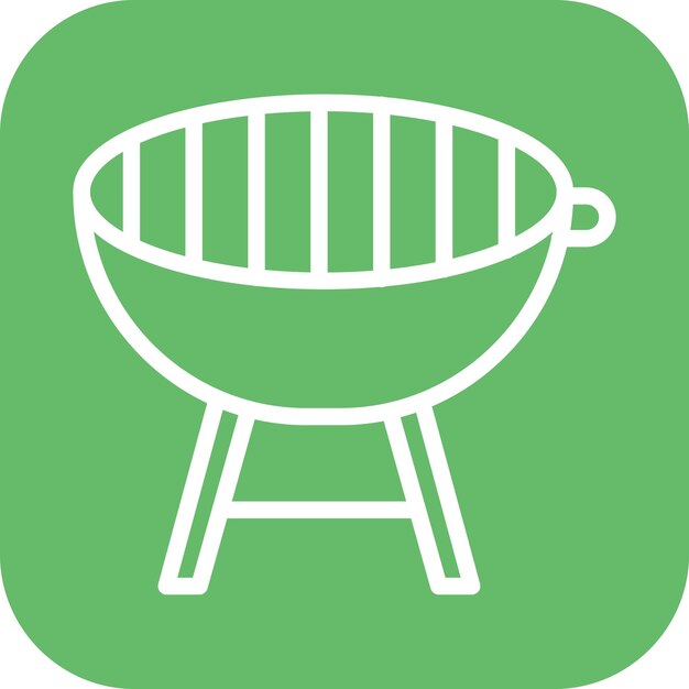 Imagen vectorial del icono de la parrilla Se puede usar para el trekking