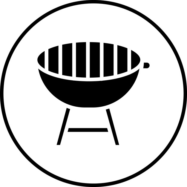 Imagen vectorial del icono de la parrilla Se puede usar para el trekking
