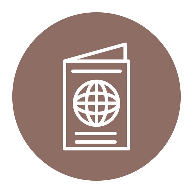 Imagen vectorial del icono del pasaporte Se puede usar para Aventura