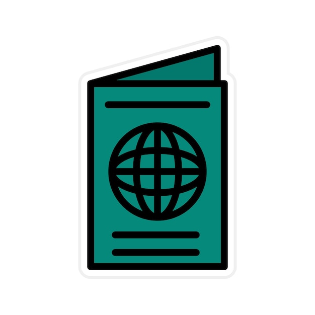 Imagen vectorial del icono del pasaporte Se puede usar para Aventura
