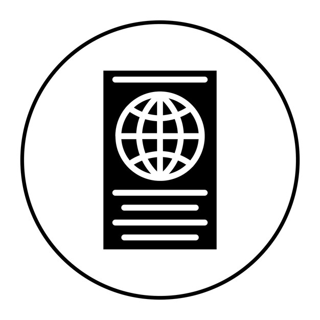 Imagen vectorial del icono del pasaporte Se puede usar para Beach Resort