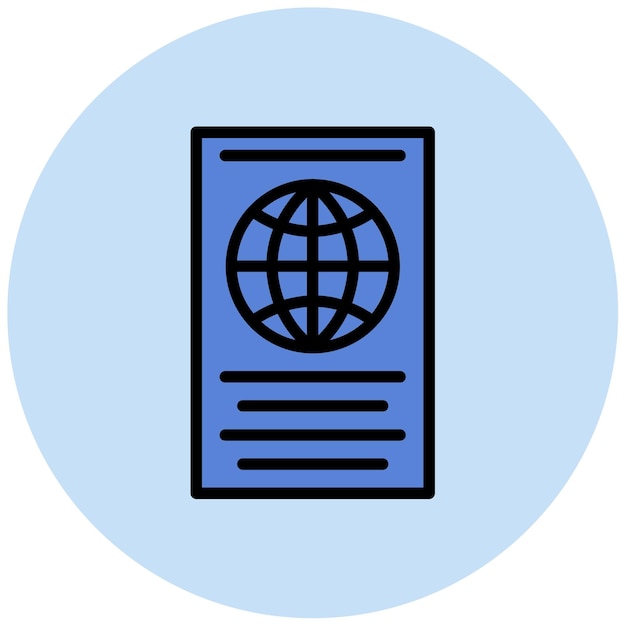 Imagen vectorial del icono del pasaporte Se puede usar para Beach Resort