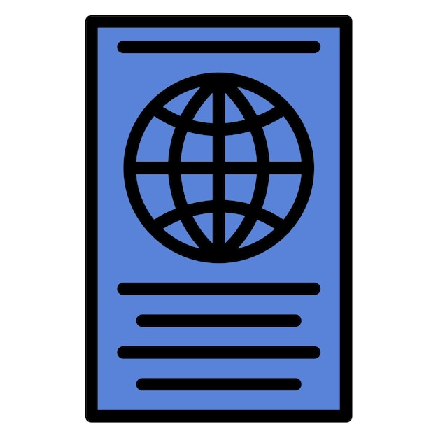 Imagen vectorial del icono del pasaporte Se puede usar para Beach Resort