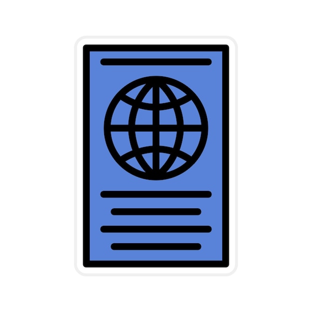 Imagen vectorial del icono del pasaporte Se puede usar para Beach Resort