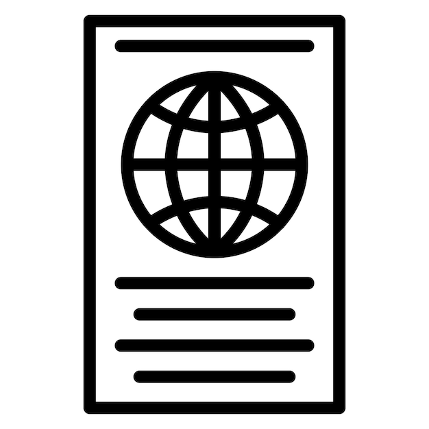 Imagen vectorial del icono del pasaporte Se puede usar para Beach Resort