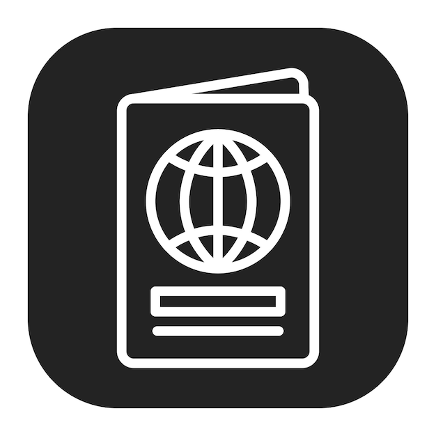 Imagen vectorial del icono del pasaporte Se puede utilizar para el avión