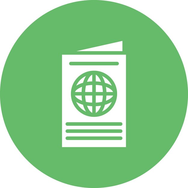 Imagen vectorial del icono del pasaporte Se puede utilizar para la ciencia de datos