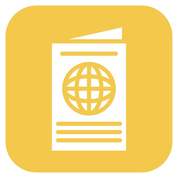 Imagen vectorial del icono del pasaporte Se puede utilizar para la ciencia de datos