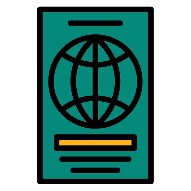 Imagen vectorial del icono del pasaporte Se puede utilizar para la estación de esquí