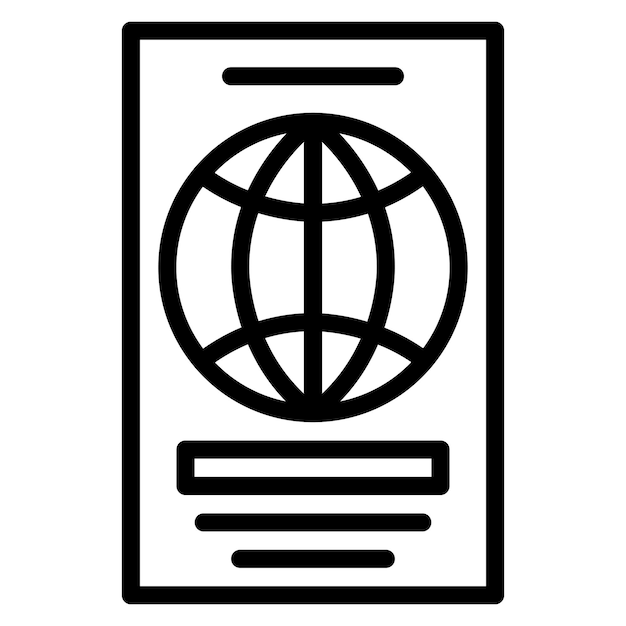 Imagen vectorial del icono del pasaporte Se puede utilizar para la estación de esquí
