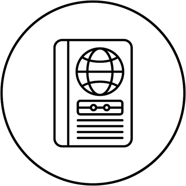 Imagen vectorial del icono del pasaporte Se puede utilizar para viajes