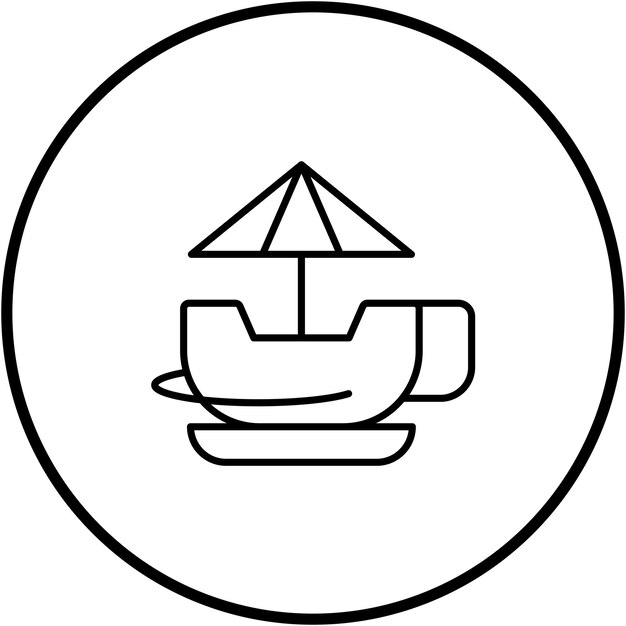 Imagen vectorial del icono del paseo de la taza de té Se puede usar para el parque de atracciones